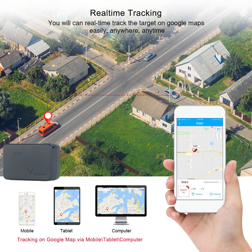 WINNES Mini GPS Tracker-4G| TK903-1500mAh