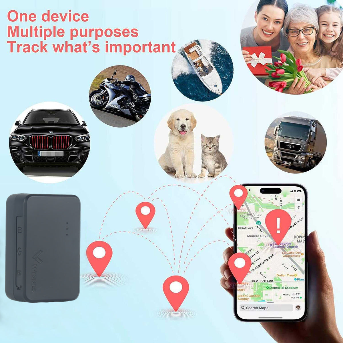 WINNES Mini GPS Tracker-4G| TK903-1500mAh