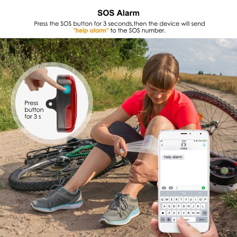 Rastreador GPS para bicicletas WINNES Luz trasera LED para bicicleta-4G |TK906