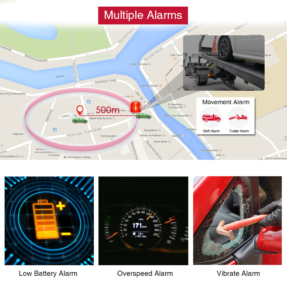 WINNES Magnetische GPS-tracker voor voertuigen 4G LTE | TK905-5000mAh
