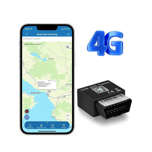 WINNES OBD GPS Tracker 4G TK816 Without Subscription and Accurate Real-time Positioning Anti-theft Alarm Function GPS location Device for Car,SIM Card Needed