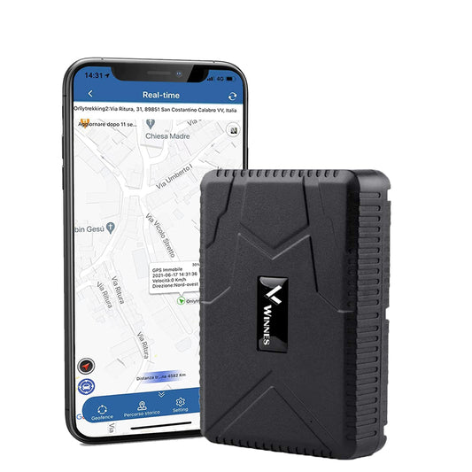 WINNES 2G GPS Tracker Real-time Tracking, 1000mAh 120 Days Long Standby Time GPS Tracker with Magnet for Car Truck Boat Vehicles