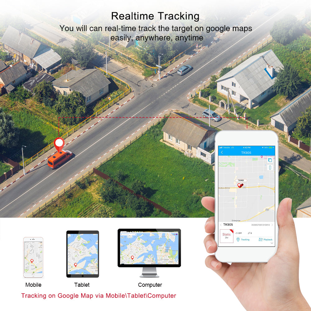 WINNES Magnetic GPS Tracker for Vehicles 4G LTE | TK905B-10000mAh