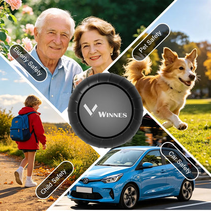 WINNES Mini 4G GPS Tracker for Car, Dog, Subscription Required (Black)