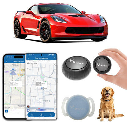 WINNES Mini 4G GPS Tracker for Car, Dog, Subscription Required (Black)