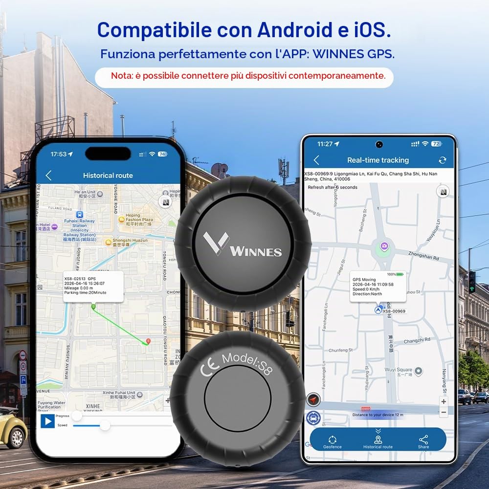 WINNES Mini 4G GPS Tracker for Car, Dog, Subscription Required (Black)