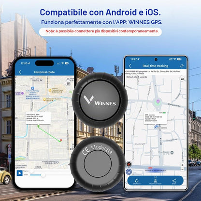 WINNES Mini 4G GPS Tracker for Car, Dog, Subscription Required (Black)
