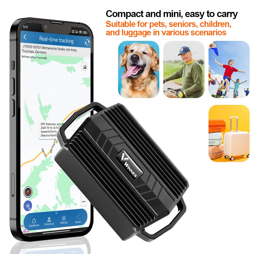 Winnes GPS Tracker with Collar  for Horses, Cows, Sheep, Large Animals 2G |TK935 -3500mAh