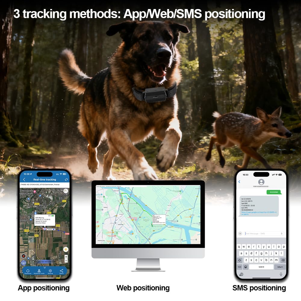 Winnes GPS Tracker with Collar  for Horses, Cows, Sheep, Large Animals 2G |TK935 -3500mAh