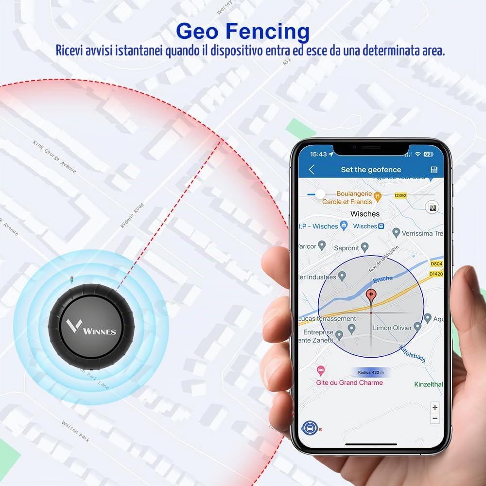WINNES Mini 4G GPS Tracker for Car, Dog, Subscription Required (Black)