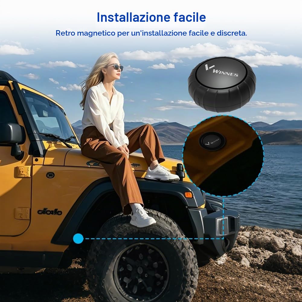 WINNES Mini 4G GPS Tracker for Car, Dog, Subscription Required (Black)